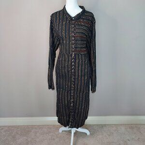 Marketplace Handwork of India Button Front Midi Shirt Dress Size 2X
